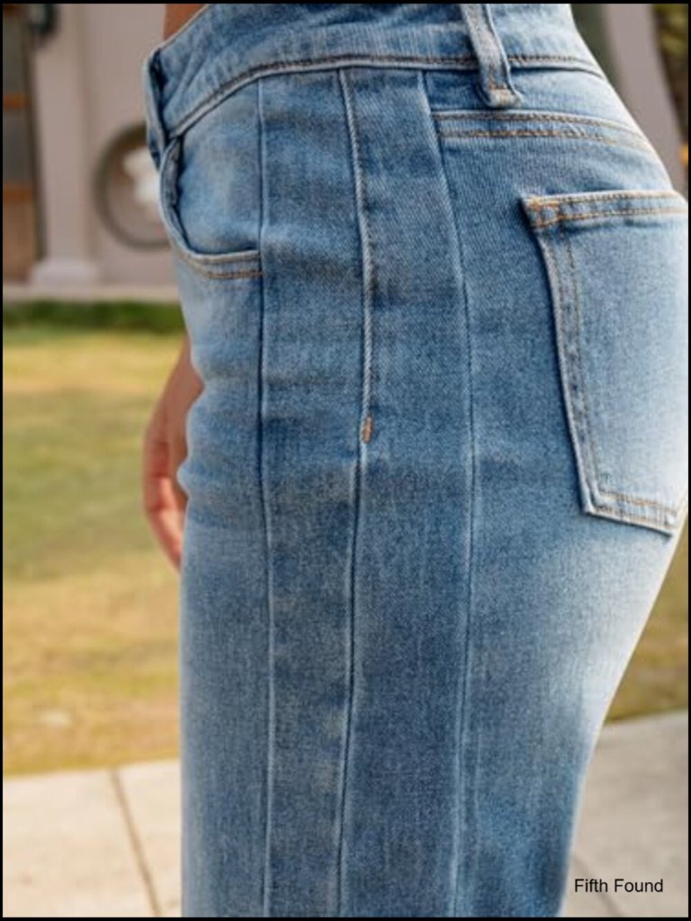 High Waisted Wide Leg Jeans Baggy Stretchy Denim Pants with Pockets - Picture 5 of 7